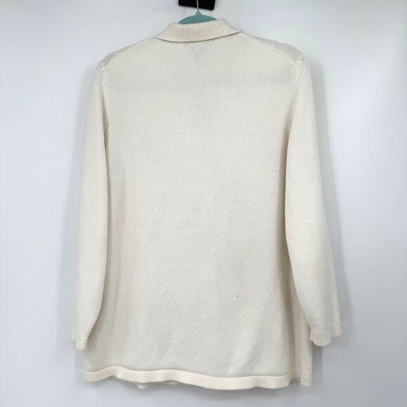 Lands’ End chunky collared cardigan sweater woman’s size Large 14 16 - Picture 7 of 10